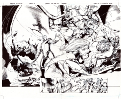 Carlo Pagulayan & Jason Paz - Agents of Atlas #1 pgs 3-4 Double Page Splash (Namora) Comic Art